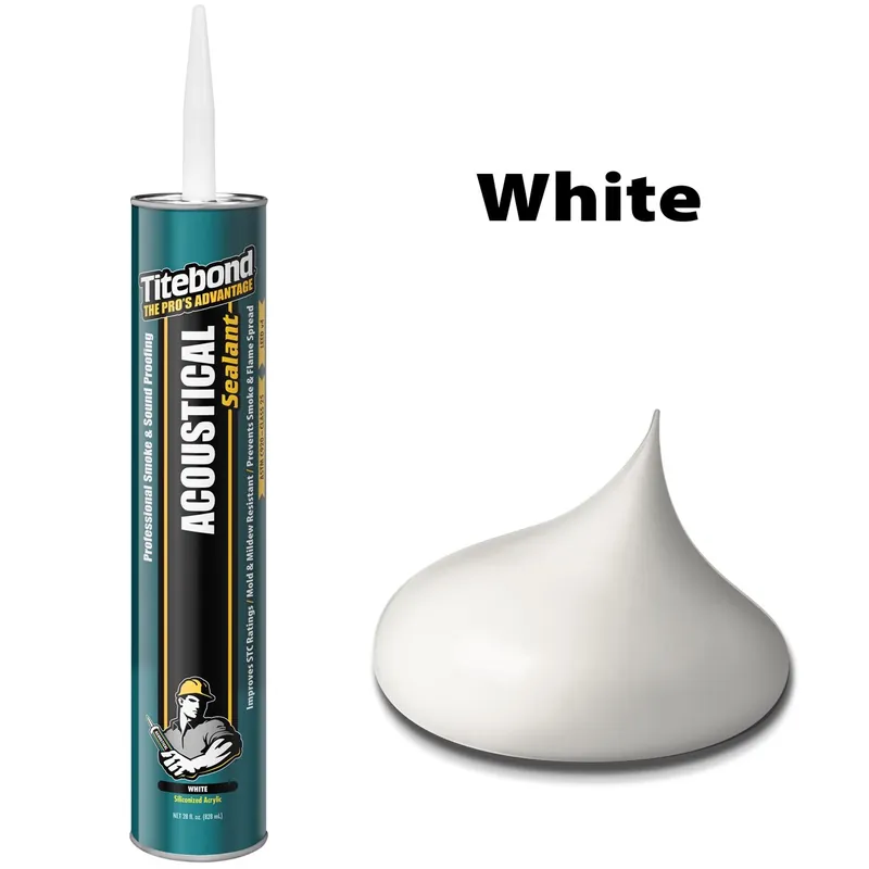 Titebond Acoustical White Elastomeric Silicone Smoke And Sound Sealant 28 Oz