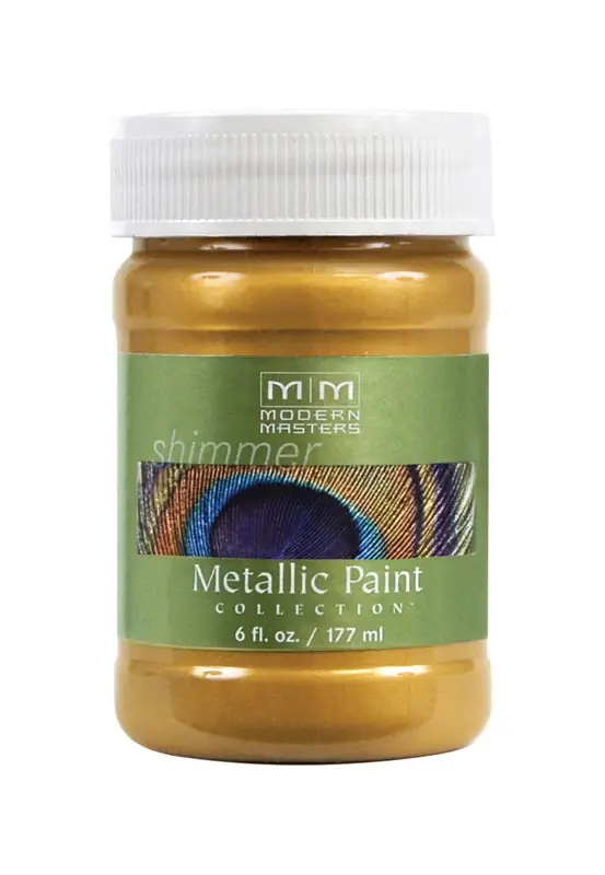 Shimmer Satin Iridescent Gold Water-based Metallic Paint 6 Oz