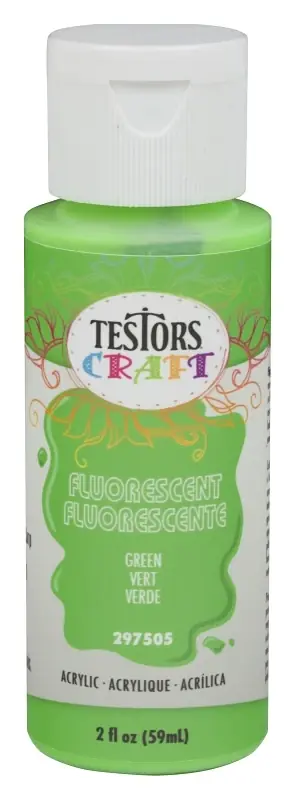 Acrylic Craft Paint, Green Fluorescent, 2-oz.