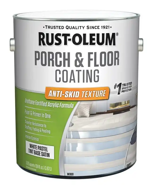 Porch & Floor Urethane Finish, Anti-Skid, Satin Pastel Tint Base, White, 1-Gallon