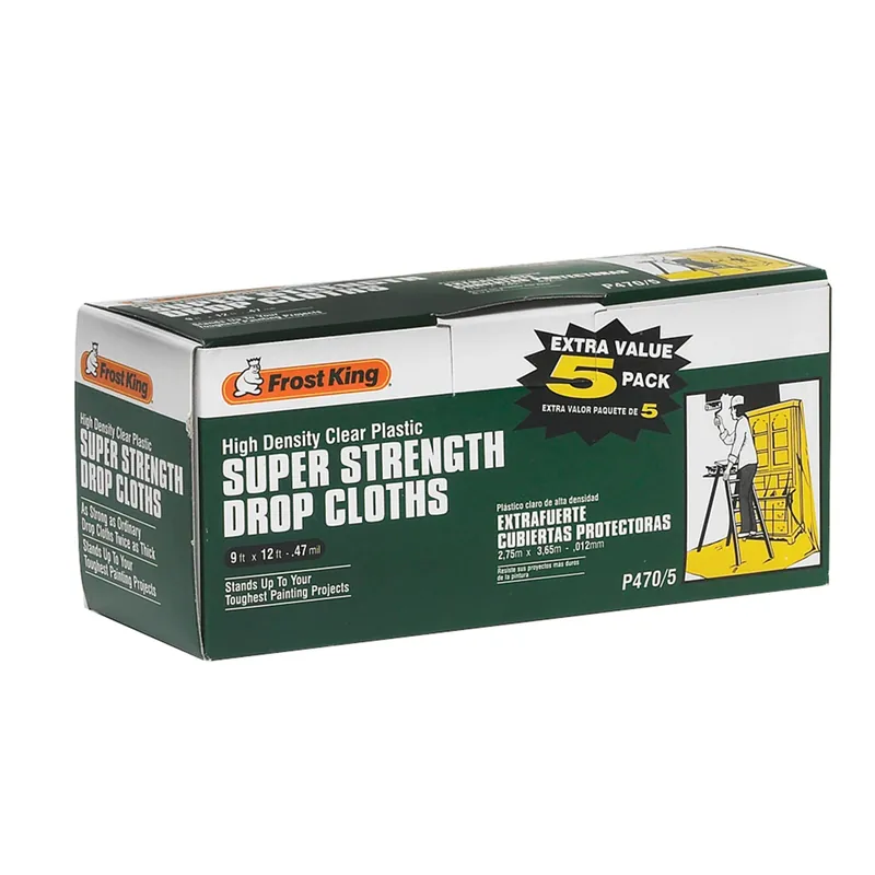 Frost King 9 Ft. W X 12 Ft. L X 0.47 Mil Plastic Drop Cloth 5 Pk