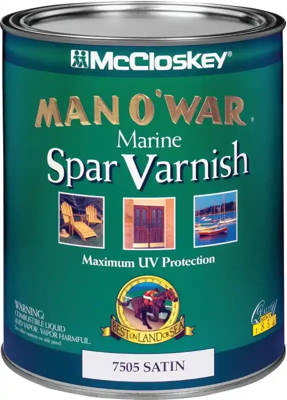 Mccloskey Man O‘war Satin Marine Varnish, 1 Quart - Interior & Exterior Protection