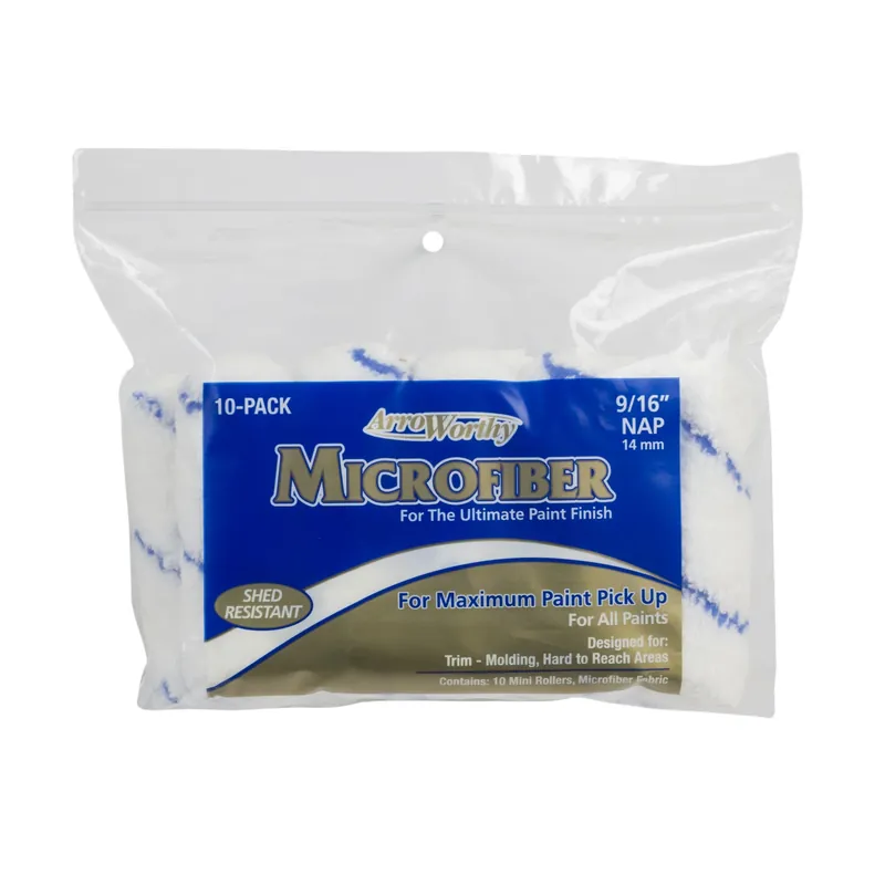ArroWorthy Microfiber 4 In. W X 9/16 In. Mini Paint Roller Cover 10 Pk