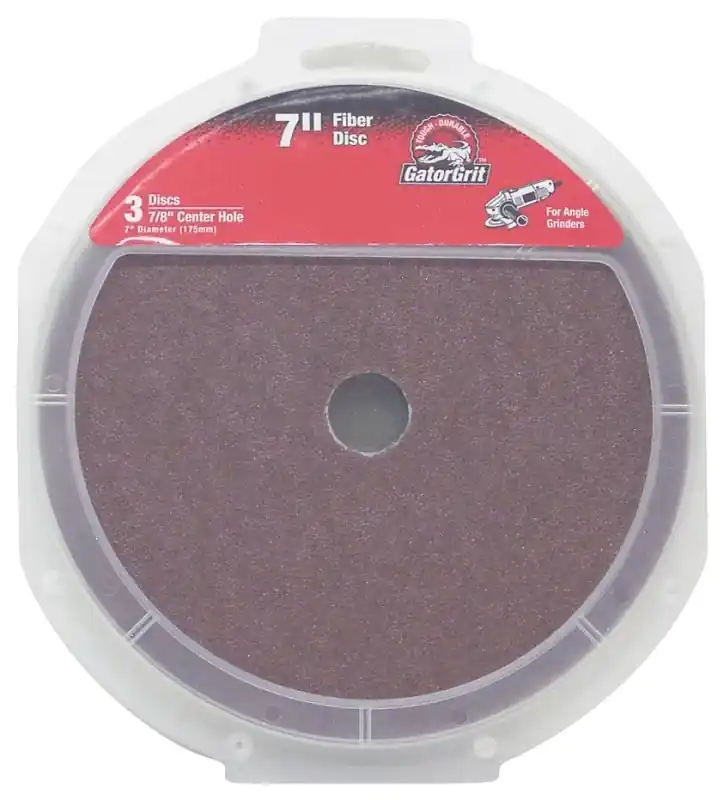 Gator 7 In. Aluminum Oxide Center Mount Fiber Disc 50 Grit Coarse 3 Pk