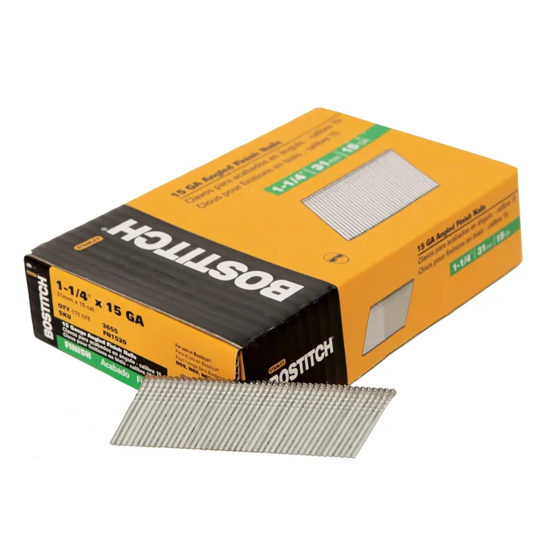 Bostitch 1-1/4 In. L X 15 Ga. Angled Strip Coated Finish Nails 3655 Pk