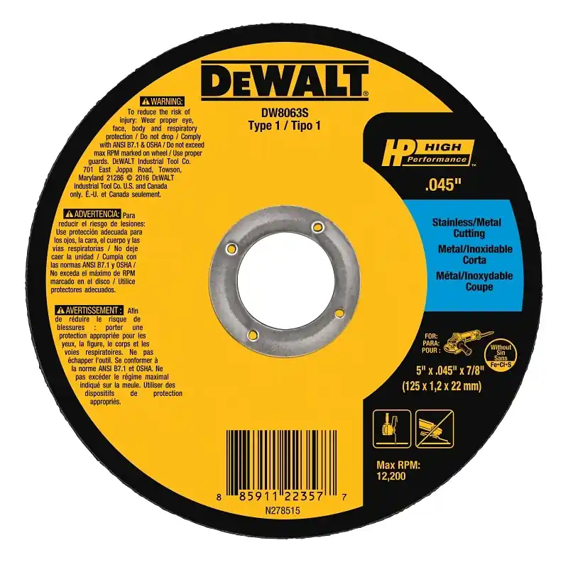 Abrasive Metal/INOX Cutting Wheel, 5 In.