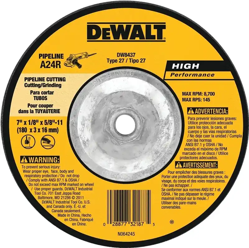 Pipeline Wheel, 7 X 1/8 X 5/8 In.-11