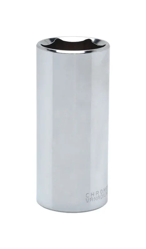 9/16 In. X 1/2 In. Drive Sae 6 Point Deep Socket - Chrome Vanadium Steel