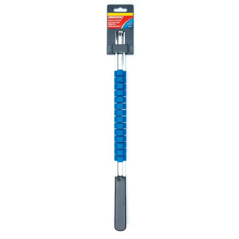 17-1/2 In. L X 1/4 In. Sae Socket Rail With 14 Clips - 15 Pieces