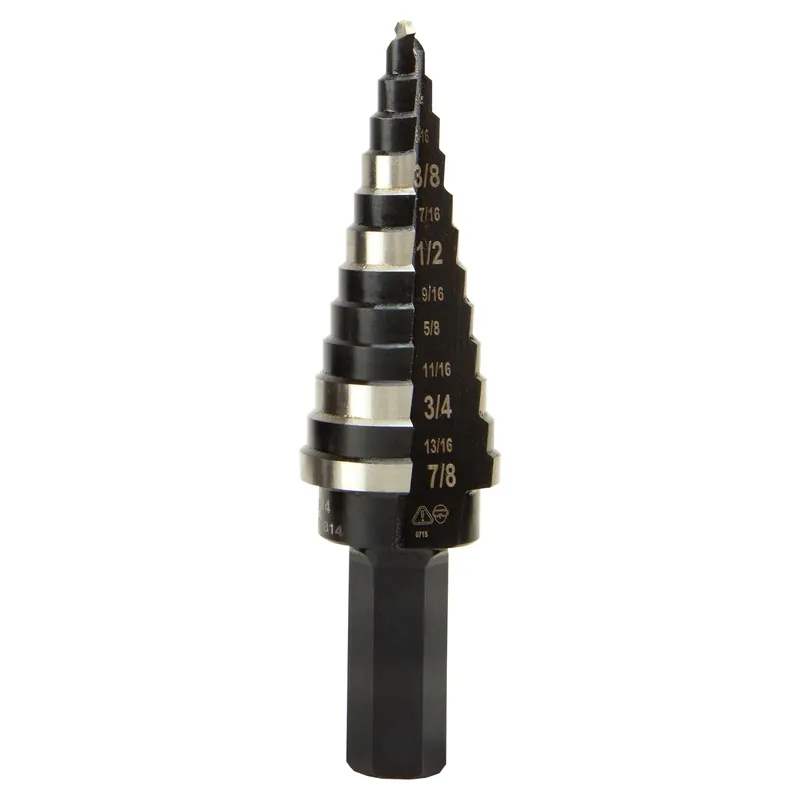 High Speed Steel Double Flute Step Drill Bit 3/8 In. Hex Shank