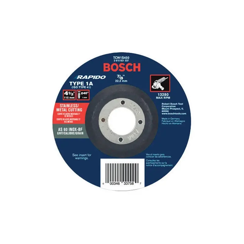 4-1/2 In. Aluminum Oxide Abrasive Cut-off Wheel, 7/8 In. Arbor, 1 Pc
