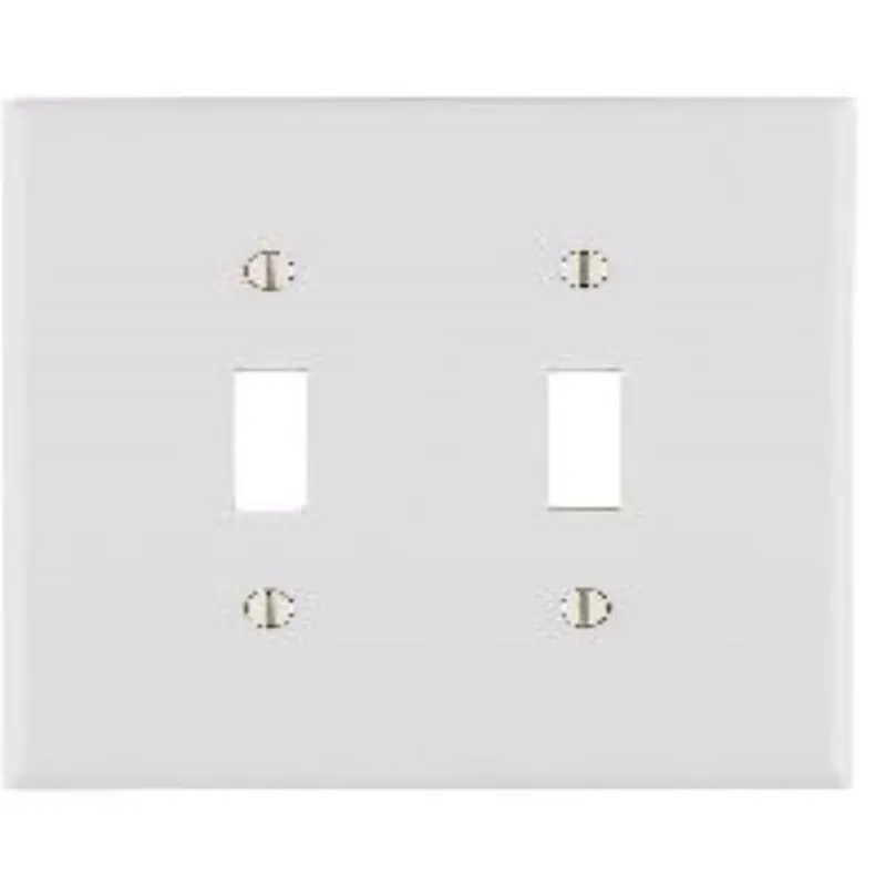 Leviton Antimicrobial Powder Coated White 2 Gang Thermoset Plastic Toggle Wall Plate 1 Pk