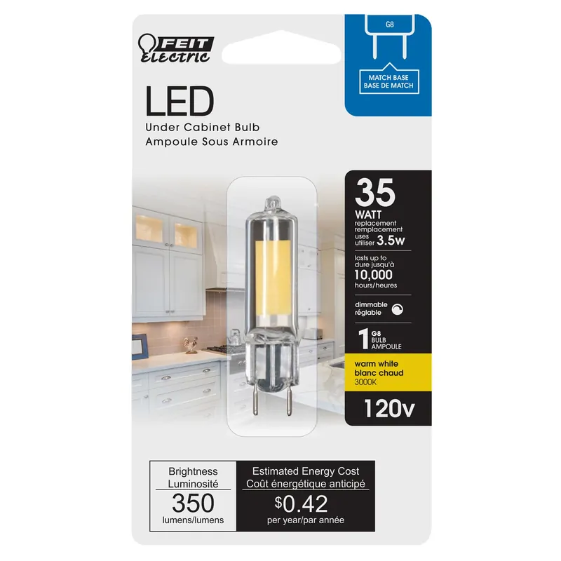 Feit T4 GY8.6 LED Bulb Bright White 35 Watt Equivalence 1 Pk