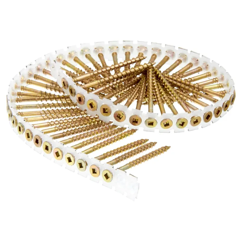 Senco No. 8 X 2-1/2 In. L Square Yellow Zinc Coarse Wood Screws 1000 Pk