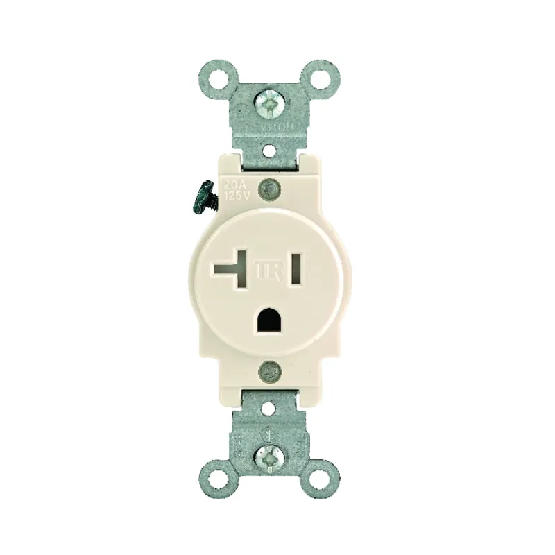 Leviton 20 Amps 125 V Single Light Almond Outlet 5-20R 1 Pk