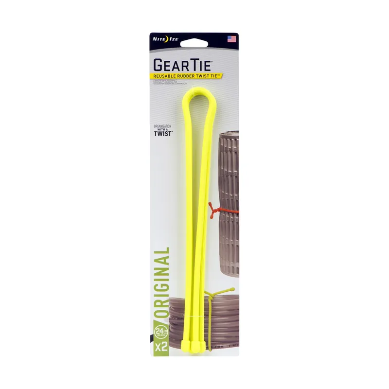 Nite Ize Gear Tie 24 In. L Yellow Twist Ties 2 Pk