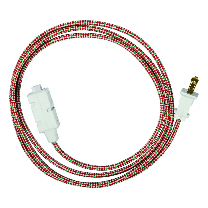 Indoor 6 Ft. L Green/red/white Extension Cord 16/2 Spt-2 With 3 Outlets