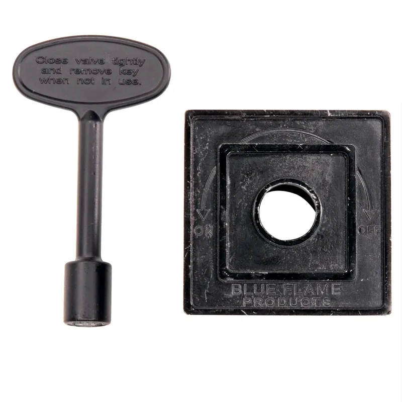 2-Pc. Square Gas Flange + 3 In. Key, Black