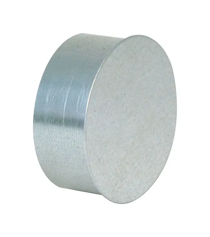 HVAC Duct Pipe Tee Cap/Plug, Galvanized, 30 Gauge, 4 In.