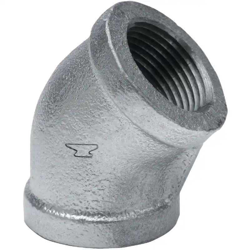 45-Degree Galvanized Pipe Elbow, 1 In.