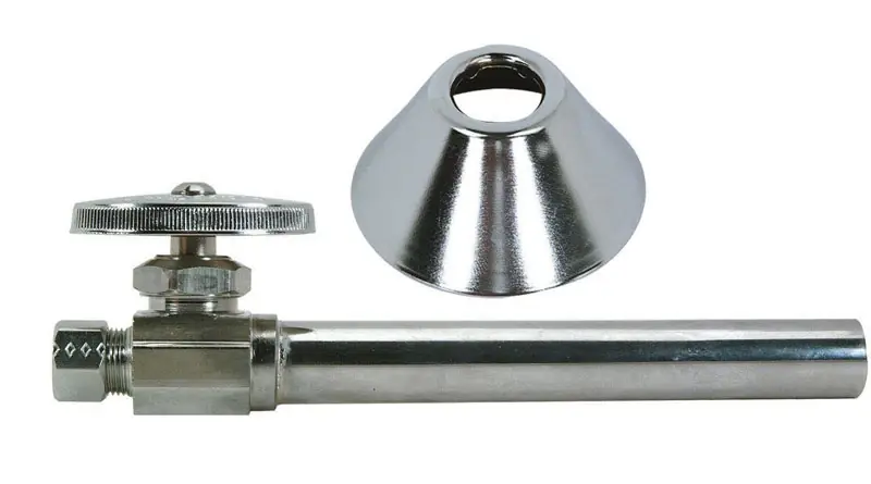 Chrome Straight Sweat Stop Valve, 5/8 X 3/8-In. With 5-In. Extension Tube