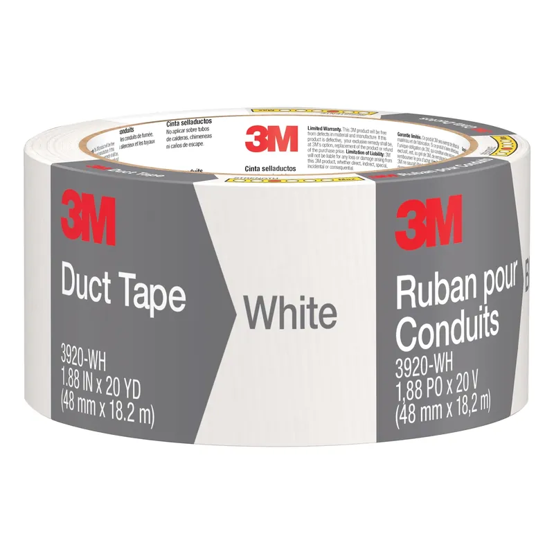 White Duct Tape, 1.88 Inches Wide By 20 Yards Long