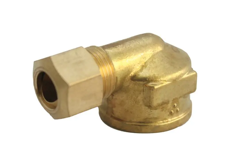 JMF Company 1/2 In. Compression X 3/8 In. D FPT Brass 90 Degree Elbow