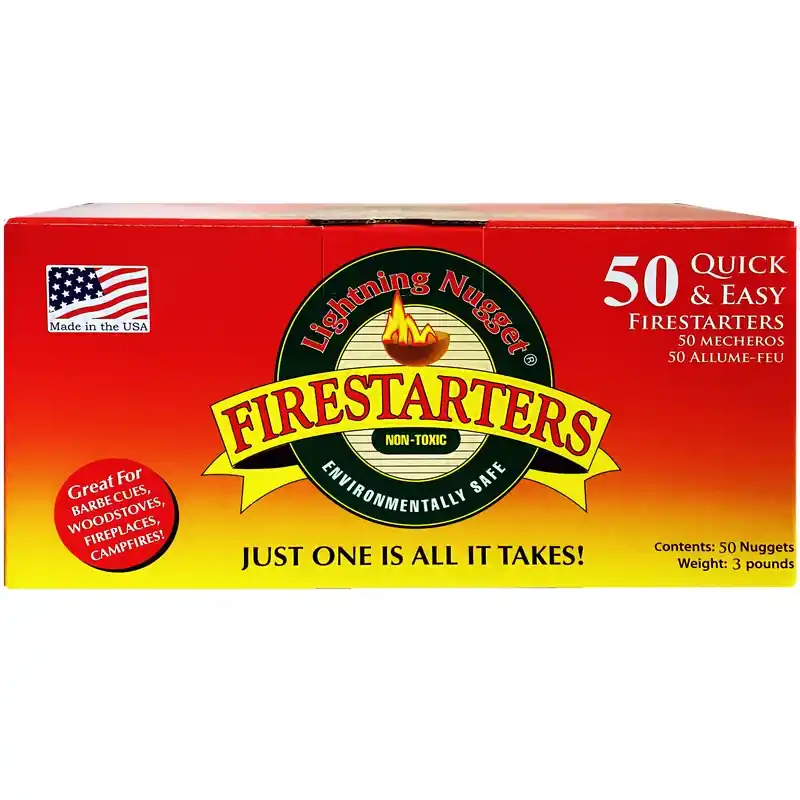 Lightning Nugget Natural Pine Fire Starter 15 Min 50 Pk