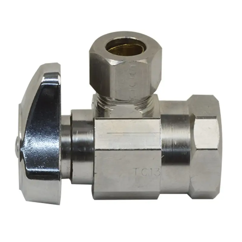 Chrome Angle Stop Valve, 1/2 In. X 3/8 In.