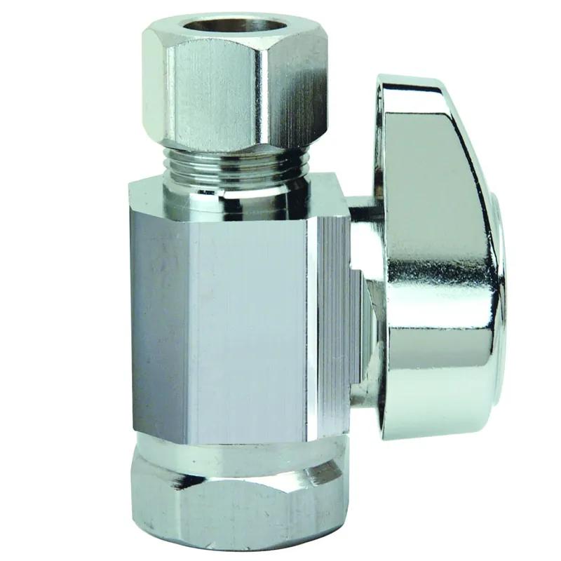 Chrome Straight Stop Valve, 3/8 X 3/8 In.
