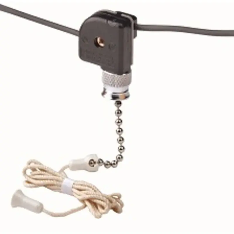 3 Ft. Cord Single Pole Pull Chain Switch With Nickel Finish