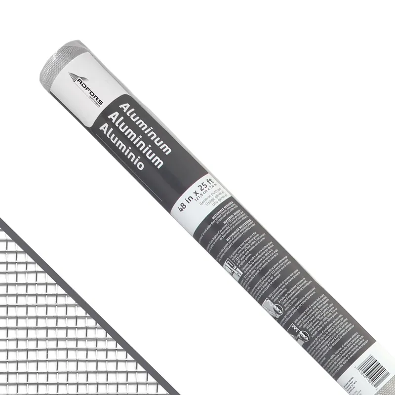 48 In. X 25 Ft. Bright Aluminum Insect Window Screen