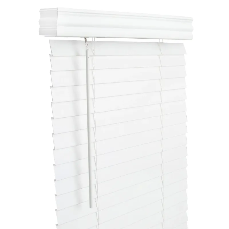 Faux Wood 2 In. Blinds 29 In. W X 60 In. H White Cordless