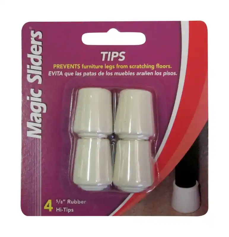 Magic Sliders Rubber Leg Tip Tan Round 5/8 In. W 4 Pk
