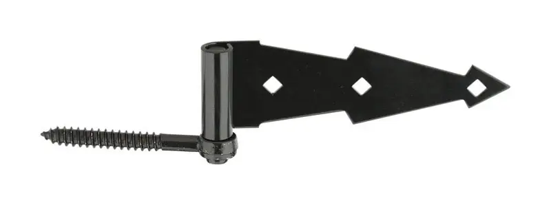 National Hardware 7 In. L Black Steel Ornamental Screw Hook Strap Hinge 1 Pk