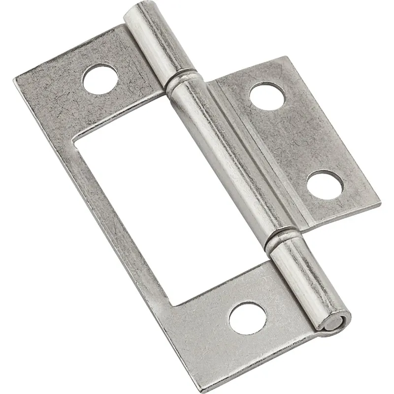 National Hardware 3 In. L Satin Nickel Door Hinge 2 Pk