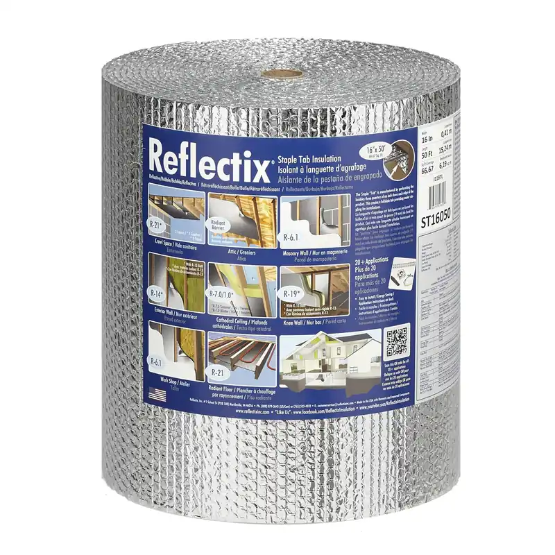16 In. W X 50 Ft. L R-3.7 To R-21 Reflective Radiant Barrier Foil Insulation Roll