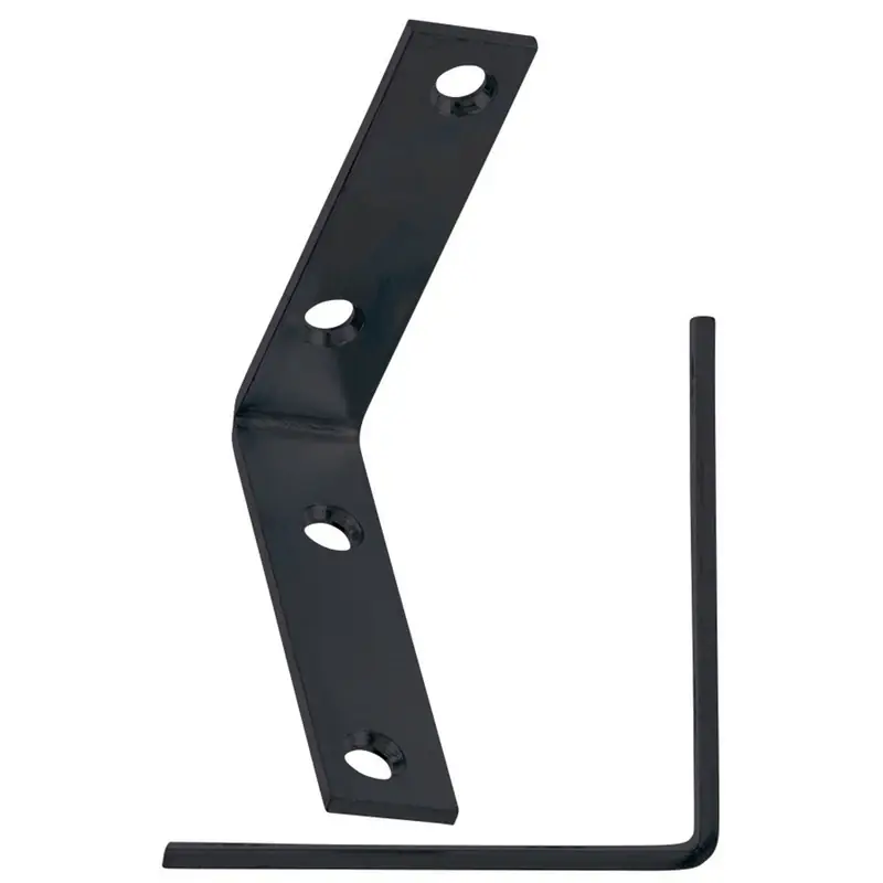 3 In. H X 3/4 In. W X 3 In. D Black Steel Inside L Corner Brace