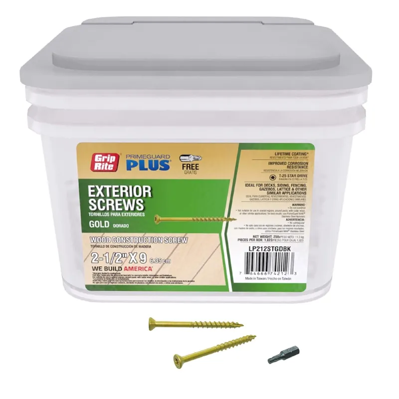 9 X 2-1/2 In. Gold Star Wood Deck Screw 25 Lb. Pail