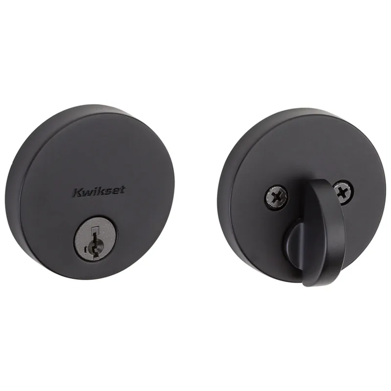 Uptown Round Single-Cylinder Deadbolt Lock, SmartKey Security, Iron Black