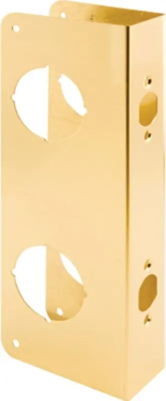 10-7/8 In. Brass Door Reinforcer With Double Hole For Enhanced Security