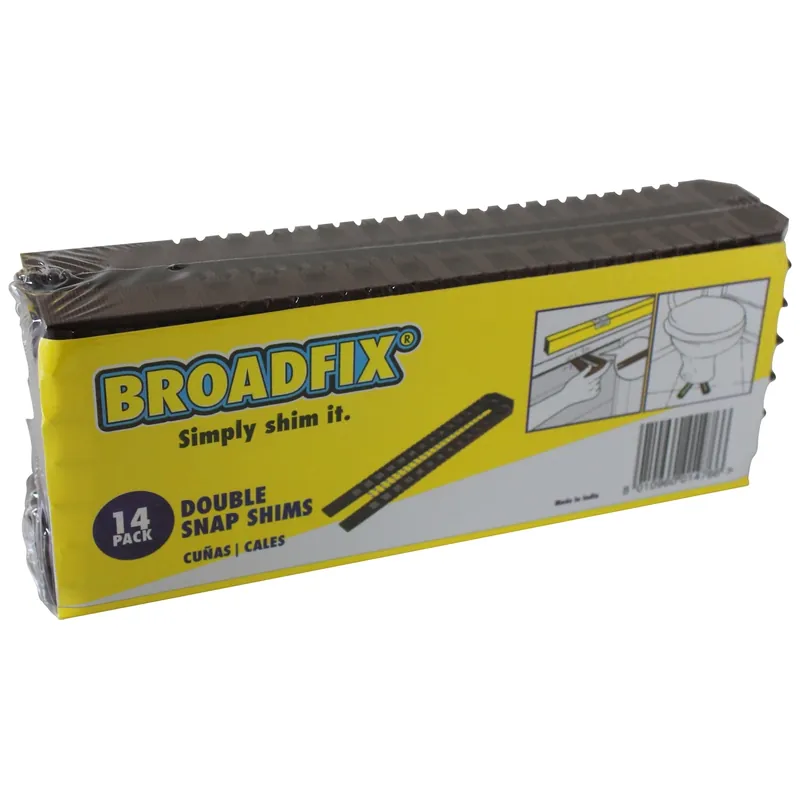 Broadfix 1.6 In. W X 7.9 In. L Hard Plastic Double Snap Shims 14 Pk