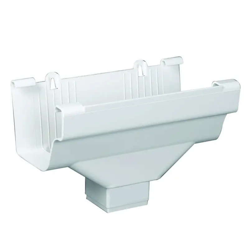 9 In. H X 6.25 In. W X 4.9 In. L White Vinyl Gutter Drop Outlet