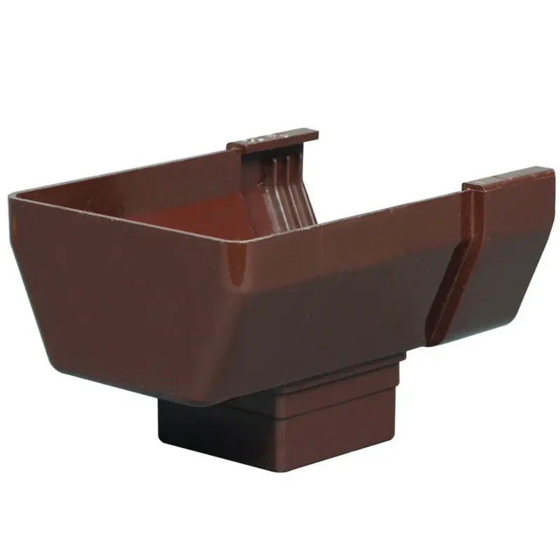 Amerimax 5.8 In. H X 4.5 In. W X 5.8 In. L Brown Vinyl U Gutter Drop Outlet