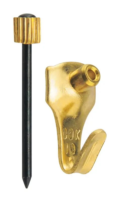 HILLMAN OOK Brass-Plated Gold Picture Hanger 10 Lb 4 Pk