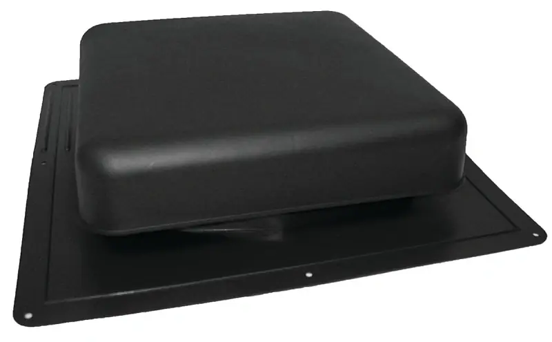 4 In. H X 18 In. W X 18.5 In. L Black Resin Roof Vent