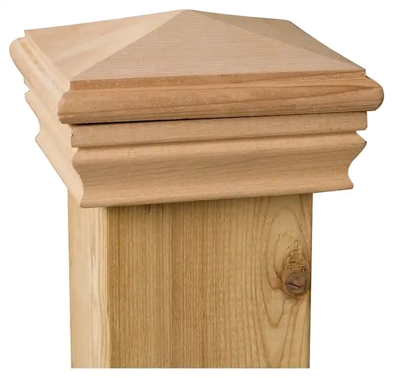 Cedar Newport High Pyramid Wood Post Cap, 4 X 4 In.