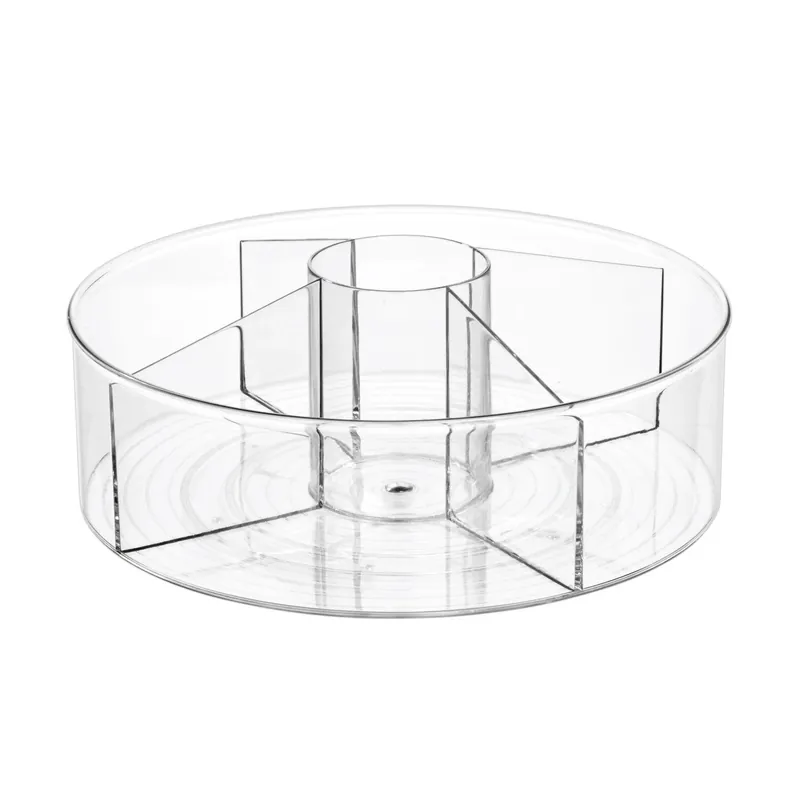 Clear Divided Kitchen Bin 4.5 In. H X 11.5 In. W X 11.5 In. D
