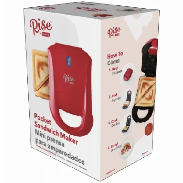 7.8 In. L X 6.2 In. W Red Nonstick Sandwich Grill Model Rpm100gbrr06