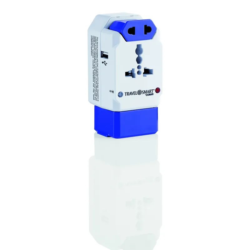 All-In-One International Plug Adapter With USB & Surge Protection, For Europe, Asia, Australia, Africa, North & South America